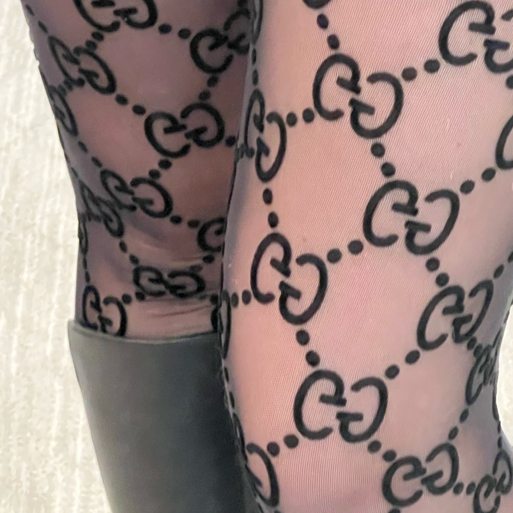 Gucci Monogrammed Velvet GG Black Tights